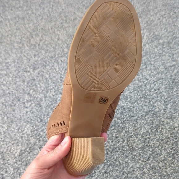 CL by Laundry Brown Peep-Toe Heeled Boots - Picture 10 of 15